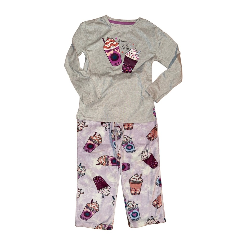 Wonder Nation Gray and Purple Girls Pajama Set